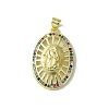 Real 18K Gold Plated Brass Micro Pave Clear Cubic Zirconia Pendants KK-H472-34G-01-1