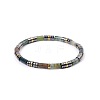 Bohemian Natural Indian Agate & Golden Synthetic Non-magnetic Hematite Beaded Stretch Bracelets for Women Men LS-NY1304-10-1