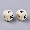 Printed Natural Wood Beads X-WOOD-T026-001K-2