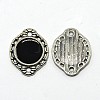 Oval Antique Silver Tone Alloy Enamel Links connectors ENAM-N038-10E-1