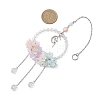 Natural Quartz Crystal Round Beaded Hanging Suncatchers HJEW-TA00290-3