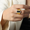 304 Stainless Steel & Crystal Rhinestone & Acrylic Finger Rings FS-WGBC337-04-1