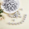 20Pcs Grey Cube Letter Silicone Beads 12x12x12mm Square Dice Alphabet Beads with 2mm Hole Spacer Loose Letter Beads for Bracelet Necklace Jewelry Making JX436J-3