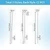 36Pcs 3 Styles 925 Sterling Silver Eye Pins STER-PH0002-65-2