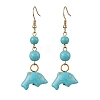 Synthetic Turquoise Dangle Earrings EJEW-JE05849-04-1