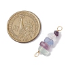 10Pcs 5 Styles Constellation Natural Strawberry Quartz & Amethyst & Obsidian & Fluorite & Rose Quartz Copper Wire Wrapped Chip Beaded Connector Charms PALLOY-JF02905-02-2