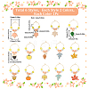 Autumn Theme Alloy Enamel with Glass Wine Glass Charms AJEW-SC0002-12-2