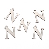 Tarnish Resistant 304 Stainless Steel Alphabet Charms STAS-H122-N-P-2