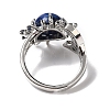 Natural Lapis Lazuli Sun & Moon Open Cuff Rings RJEW-K241-01P-01-4