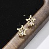 Brass Clear Cubic Zirconia Stud Earrings EJEW-Q014-13G-4