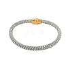 304 Stainless Steel Mesh Chain Bracelets for Women Men BJEW-Z087-19GP-4