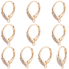 10Pcs Brass Cubic Zirconia Leverback Earring Findings KK-BBC0024-27-7