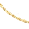 Brass Double Braided Round Snake Chain Necklaces MAK-L041-01G-2