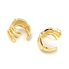 Rack Plating Brass Skeleton Hand Cuff Earrings for Women EJEW-F326-06G-2
