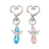 2Pcs 2 Colors Angel Glass Pendant Decorations HJEW-JM02569-1