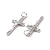 Rack Plating Brass Micro Pave Cubic Zirconia Pendants KK-C008-37P-3