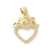 Brass Micro Pave Cubic Zirconia Pendants KK-P294-28G-01-1