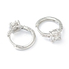 Brass Micro Pave Clear Cubic Zirconia Huggie Hoop Earrings EJEW-L234-026P-2