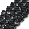 Natural Black Onyx Beads Strands G-C267-B10-2