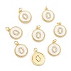 Brass Micro Pave Clear Cubic Zirconia Charms ZIRC-I052-16G-00-1