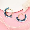 304 Stainless Steel & Bohemian Beaded Fan Hoop Earrings for Women EJEW-R001-01G-01-4