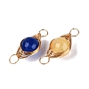 Dyed Natural Agate Connector Charms G-Q606-26KCG-2