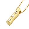 Brass & Plastic Pearl Letter Pandent Box Chain Necklaces for Women NJEW-U017-01G-09-2