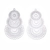 Tarnish Resistant 304 Stainless Steel Filigree Pendants STAS-R102-10P-2