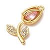 Brass Micro Pave Cubic Zirconia Pendants KK-I276-04G-04B-2
