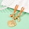 Ocean 304 Stainless Steel Shell Shape Pendant Polyester Rope Necklaces for Women NJEW-K252-10G-2