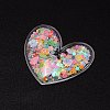 Heart PVC & Plastic Sequin Shaker Cabochons KY-CJC0006-01-2