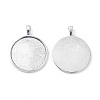 Tibetan Style Alloy Flat Round Pendant Cabochon Settings X-TIBEP-M022-15AS-2