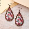 Wood Dangle Earrings FS-WG89FD2-01-3