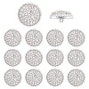 14Pcs 1-Hole Alloy Glass Shank Buttons BUTT-MA0001-16B-S-1