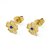 Rhinestone Clover Stud Earrings EJEW-P212-24G-02-1