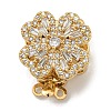 Brass Micro Pave Clear Cubic Zirconia Box Clasps KK-U037-34G-01-1