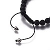 Natural/Synthetic Mixed Gemstone/Cat Eye Round Braided Beaded Bracelets BJEW-L648-07-4