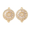 Brass Pave Clear Cubic Zirconia Connector Charms CU-CBA4579-06G-A-1