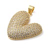 Brass Micro Pave Clear Cubic Zirconia Pendants KK-B094-04G-2