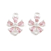 Brass Pave Pink Cubic Zirconia Connector Charms CU-CBAA6E8-01S-1