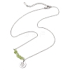 Natural Peridot Chip & Constellation Pendant Necklaces NJEW-JN05084-06-4