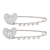 Heart Face 304 Stainless Steel Safety Pins Brooch Findings SA-CBA098D-15B-P05-1