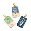 Brass Enamel Pendants KK-C134-40G-1