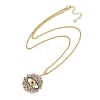 Rack Plating Brass Micro Pave Colorful Cubic Zirconia Eye Pendant Rope Chain Necklaces NJEW-P317-01G-2