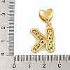 Brass Micro Pave Cubic Zirconia European Dangle Charms KK-P281-01G-K-3