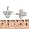 Brass Micro Pave Clear Cubic Zirconia Pendants ZIRC-I036-25P-3