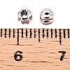 Rhodium Plated 925 Sterling Silver Corrugated Beads STER-T007-96P-3