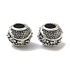 Barrel Antique Silver Plated Metal Alloy Rhinestone European Beads ALRI-Q228-02I-3