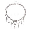 Alloy Hollow Heart and Star Pendant Double Layer Necklaces for Women WG6A60D-01-5