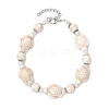 Synthetic Turquoise & Plastic Pearl Beads Link Bracelets for Women BJEW-JB11278-03-2